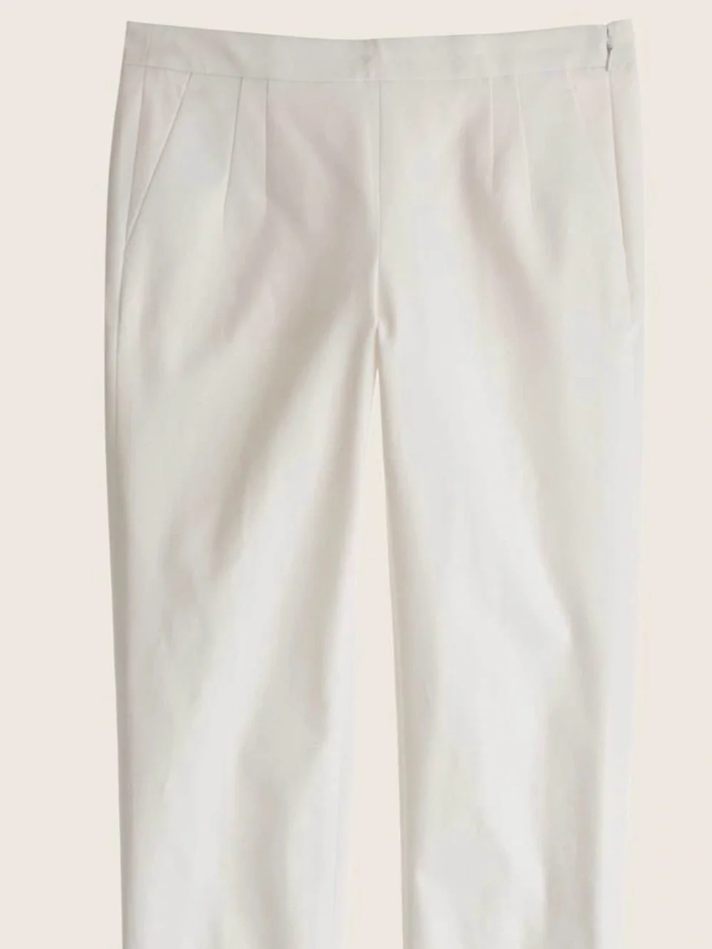 J.Crew Martie Pant Bi-Stretch Cotton Ivory White Sz 10